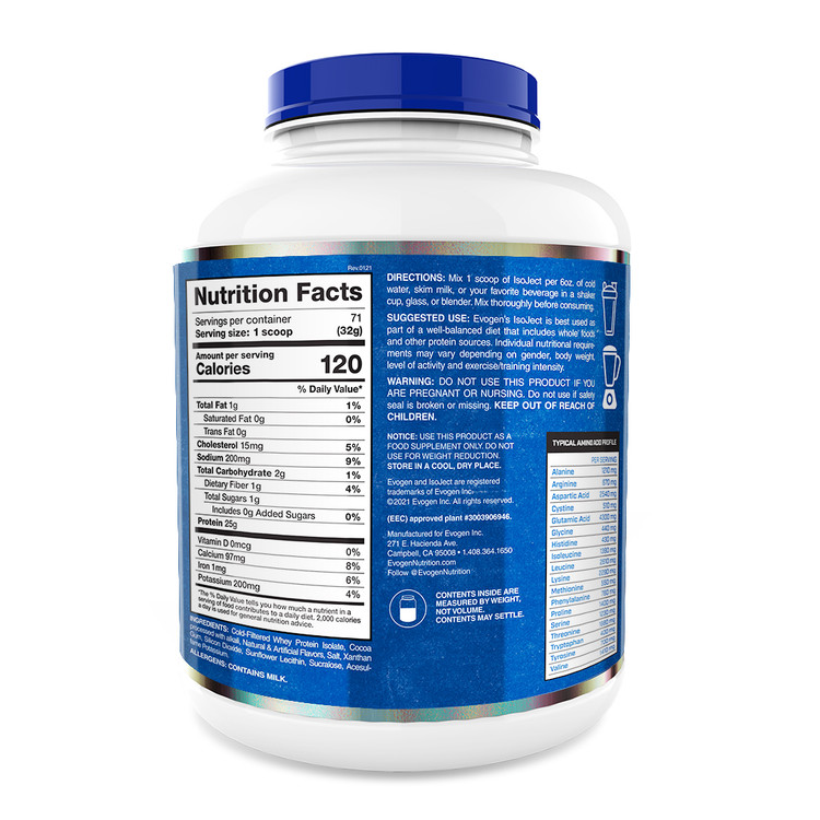 پروتئین وی ایزوله ایزوجکت ایوژن 1800 گرم Evogen Isoject Whey Isolate