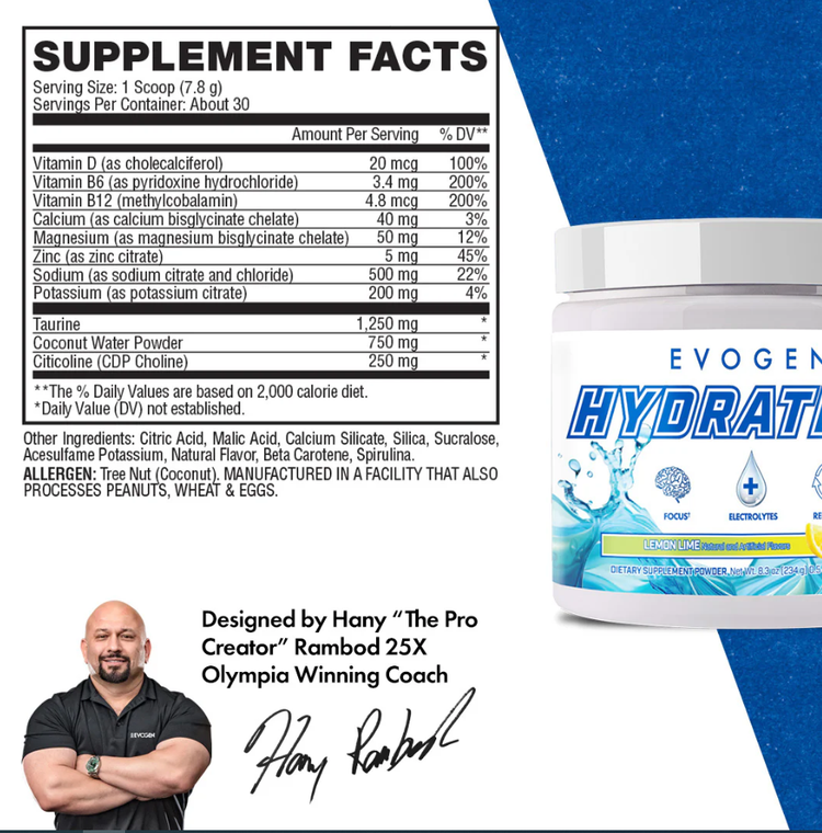 هیدریشن ایوژن اصل | پودر الکترولیت Hydration 30 سروینگ لاین آمریکا