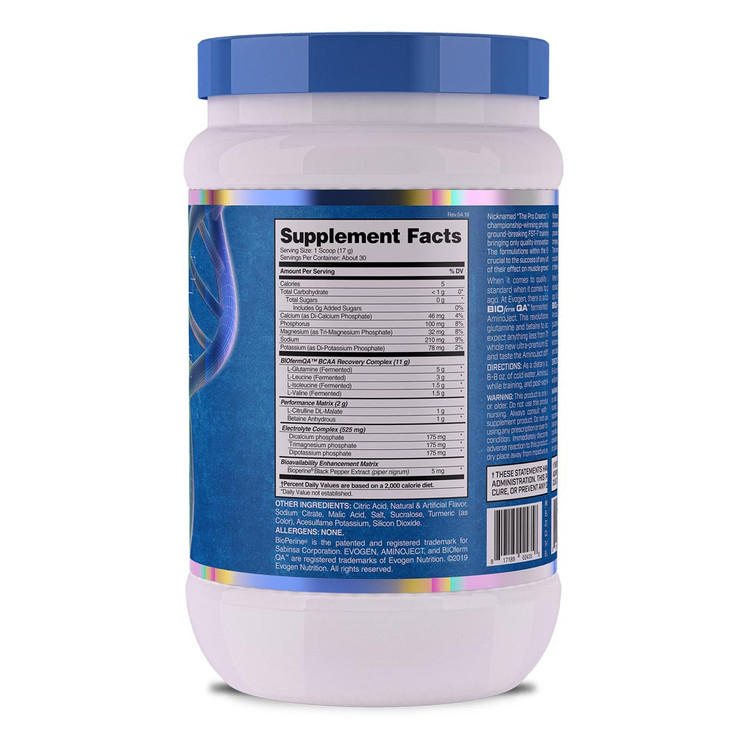 آمینو ترکیبی 516گرم رژیمی ایوژن aminoject evogen لاین آمریکا