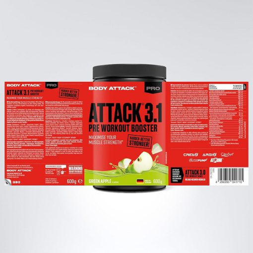 پری اتک 3.1 پمپ بادی اتک 600 گرم Body Attack PRE ATTACK 3.1