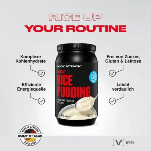 پودینگ برنج بادی اتک 1000 گرم Body Attack Rice Pudding