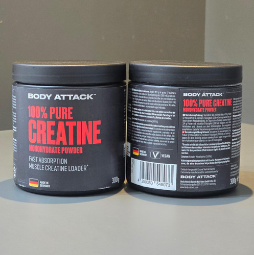 کراتین بادی اتک 300 گرمی (لاین اصلی آلمان و غیر اماراتی) BODY ATTACK 100% PURE CREATINE