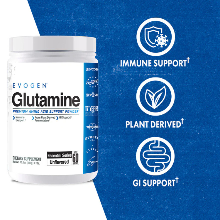گلوتامین ایوژن اصل | Glutamine Evogen 300 گرم 60 سروینگ لاین آمریکا