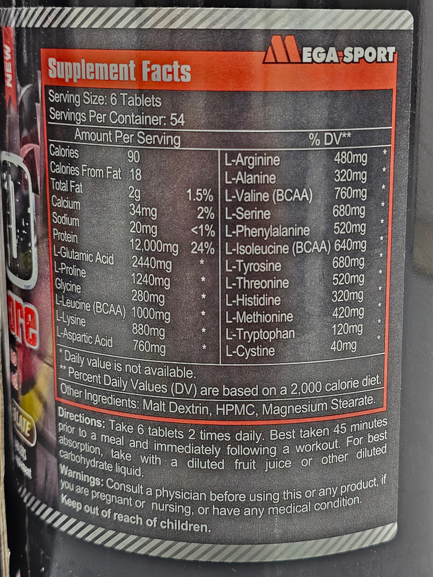 آمینو هاردکور مگا اسپورت | Mega Sport Amino Hardcore